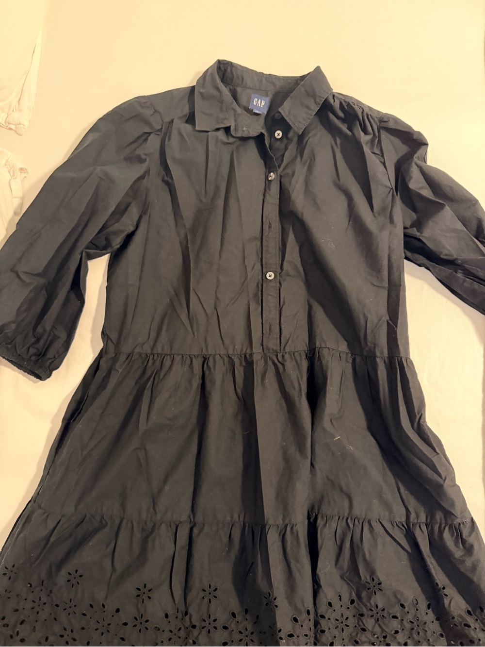 GAP Black Tiered Eyelet Dress